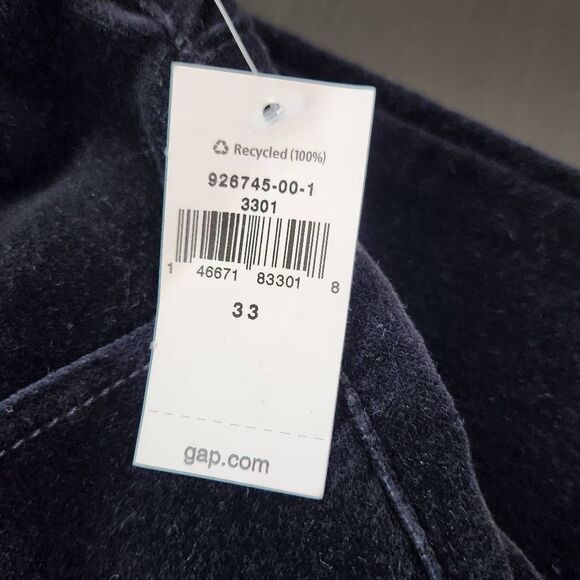 GAP Black Velvet Skinny Pants NWT Size 33 Gap Velvet Pants - Picture 7 of 8